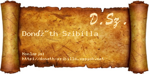 Donáth Szibilla névjegykártya
